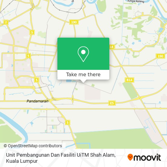Unit Pembangunan Dan Fasiliti UiTM Shah Alam map