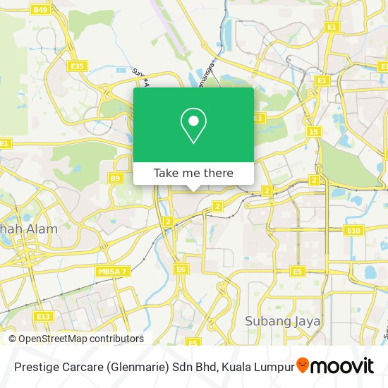 Prestige Carcare (Glenmarie) Sdn Bhd map