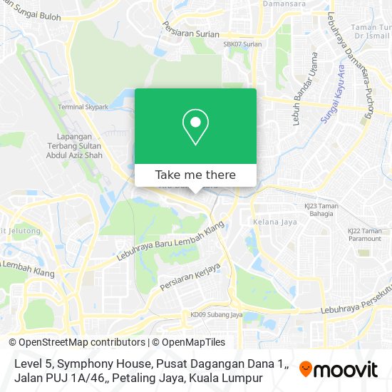 Peta Level 5, Symphony House, Pusat Dagangan Dana 1,, Jalan PUJ 1A / 46,, Petaling Jaya