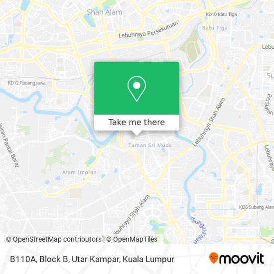 B110A, Block B, Utar Kampar map