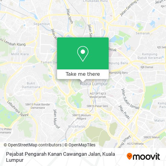 Peta Pejabat Pengarah Kanan Cawangan Jalan