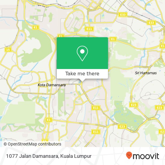 Peta 1077 Jalan Damansara