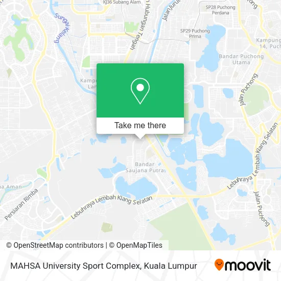 MAHSA University Sport Complex map