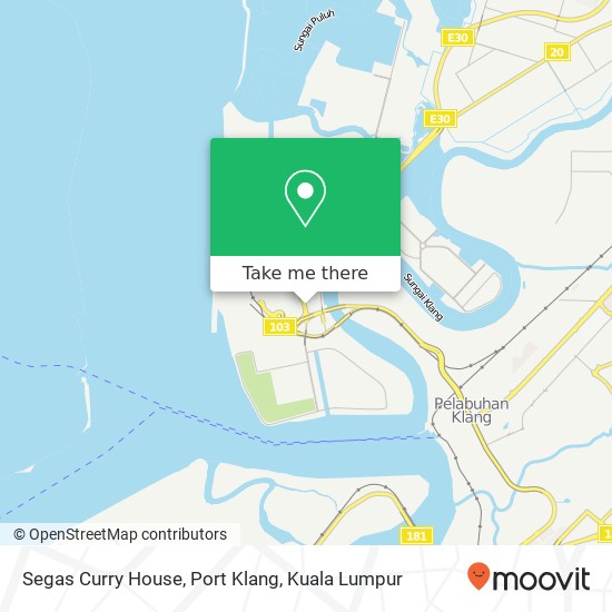 Peta Segas Curry House, Port Klang
