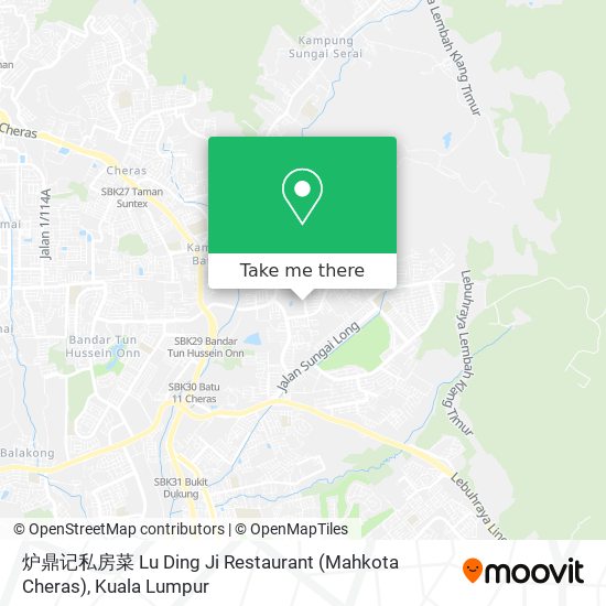 炉鼎记私房菜 Lu Ding Ji Restaurant (Mahkota Cheras) map