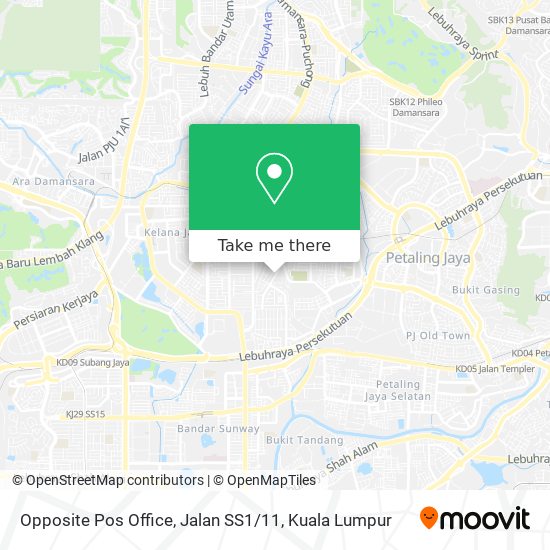Opposite Pos Office, Jalan SS1 / 11 map