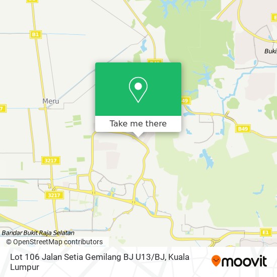 Lot 106 Jalan Setia Gemilang BJ U13 / BJ map