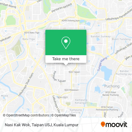 Nasi Kak Wok, Taipan USJ map