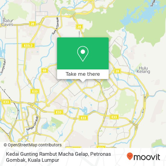 Kedai Gunting Rambut Macha Gelap, Petronas Gombak map