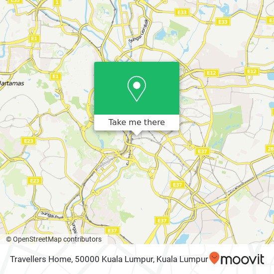 Peta Travellers Home, 50000 Kuala Lumpur