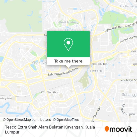 Peta Tesco Extra Shah Alam Bulatan Kayangan