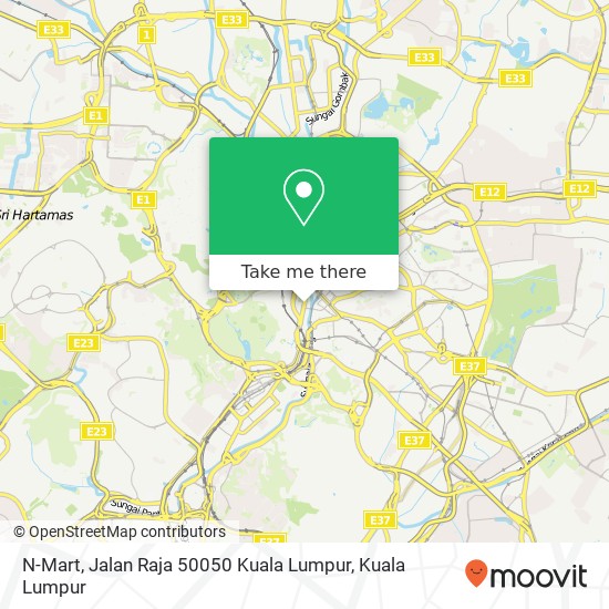 Peta N-Mart, Jalan Raja 50050 Kuala Lumpur