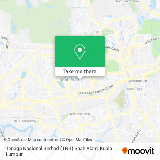 Tenaga Nasional Berhad (TNB) Shah Alam map