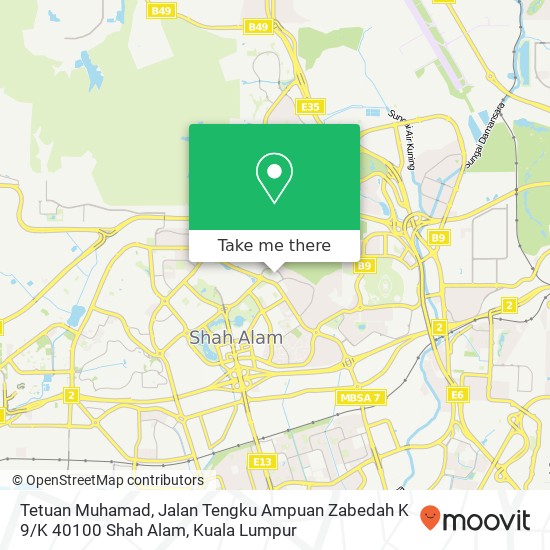 Peta Tetuan Muhamad, Jalan Tengku Ampuan Zabedah K 9 / K 40100 Shah Alam