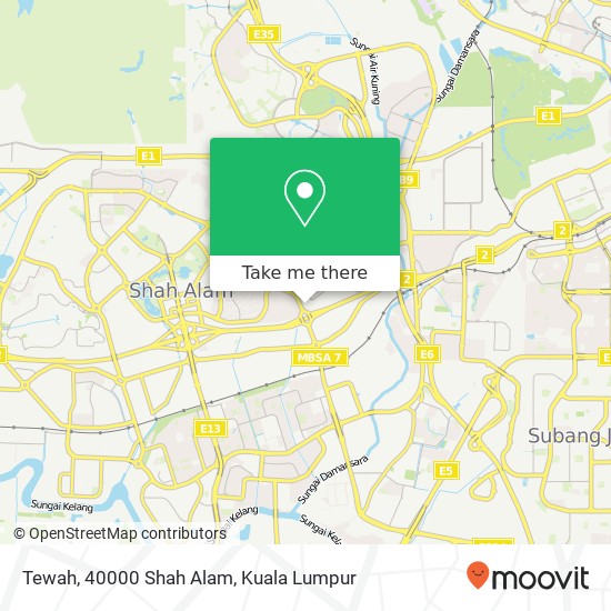 Tewah, 40000 Shah Alam map