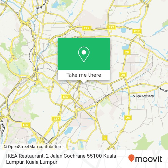 Peta IKEA Restaurant, 2 Jalan Cochrane 55100 Kuala Lumpur