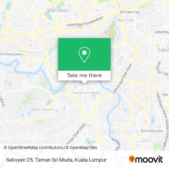Seksyen 25, Taman Sri Muda map