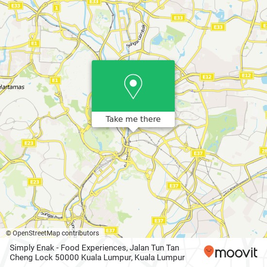 Simply Enak - Food Experiences, Jalan Tun Tan Cheng Lock 50000 Kuala Lumpur map