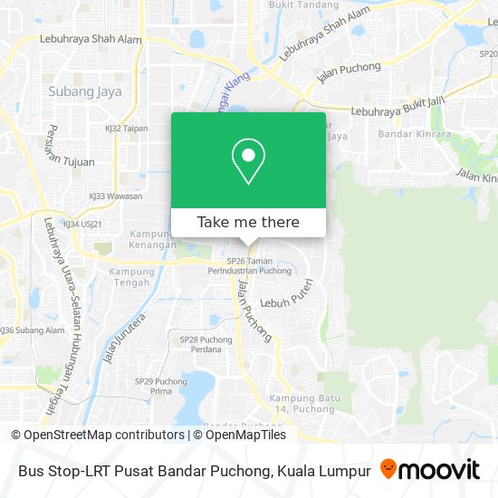Peta Bus Stop-LRT Pusat Bandar Puchong