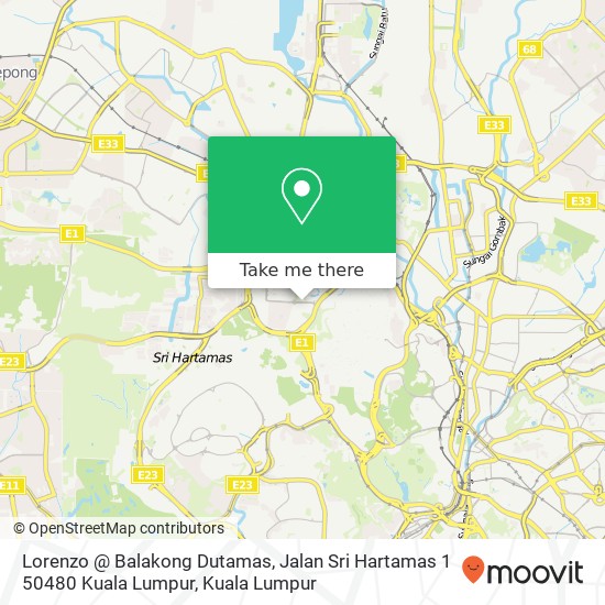 Peta Lorenzo @ Balakong Dutamas, Jalan Sri Hartamas 1 50480 Kuala Lumpur