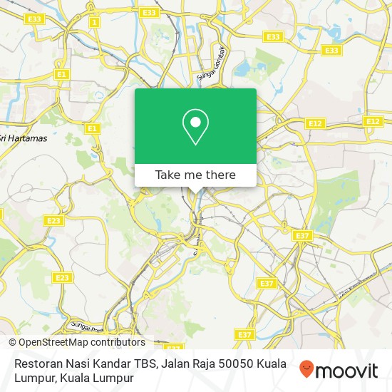 Peta Restoran Nasi Kandar TBS, Jalan Raja 50050 Kuala Lumpur