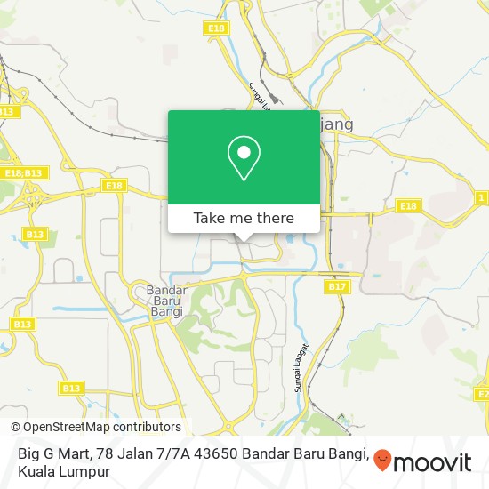 Big G Mart, 78 Jalan 7 / 7A 43650 Bandar Baru Bangi map