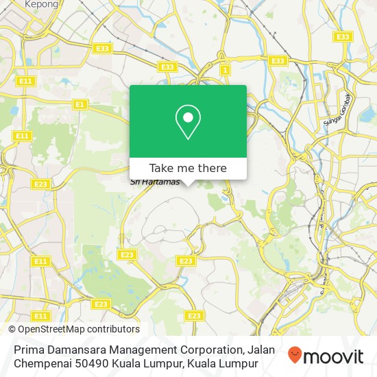 Prima Damansara Management Corporation, Jalan Chempenai 50490 Kuala Lumpur map