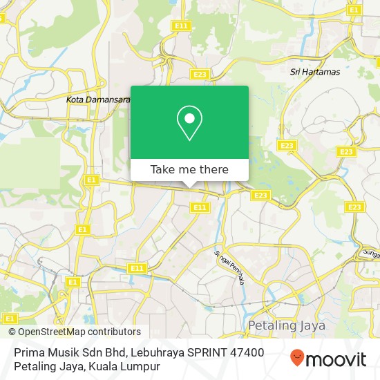 Prima Musik Sdn Bhd, Lebuhraya SPRINT 47400 Petaling Jaya map