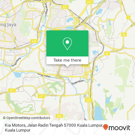 Kia Motors, Jalan Radin Tengah 57000 Kuala Lumpur map