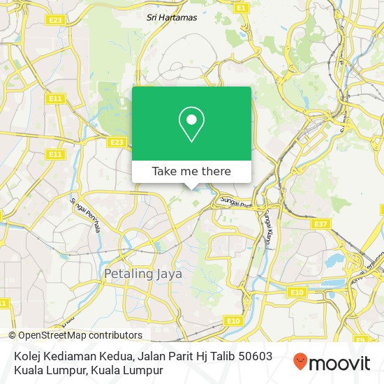 Kolej Kediaman Kedua, Jalan Parit Hj Talib 50603 Kuala Lumpur map