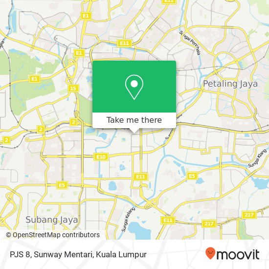 PJS 8, Sunway Mentari map