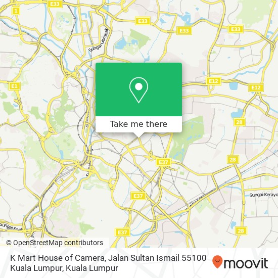 Peta K Mart House of Camera, Jalan Sultan Ismail 55100 Kuala Lumpur