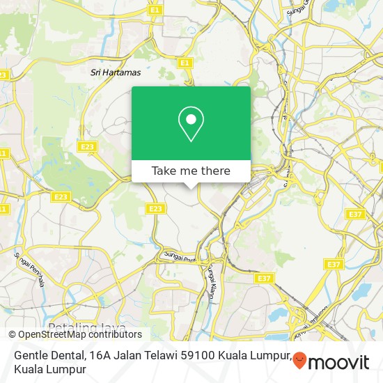 Peta Gentle Dental, 16A Jalan Telawi 59100 Kuala Lumpur