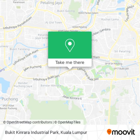 Bukit Kinrara Industrial Park map