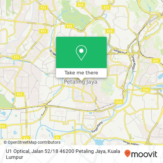 Peta U1 Optical, Jalan 52 / 18 46200 Petaling Jaya