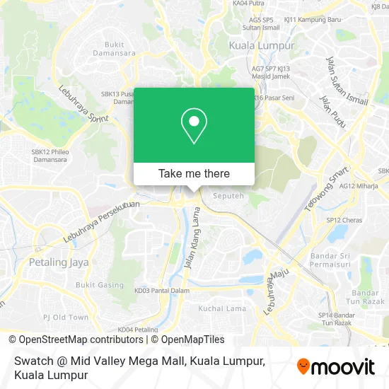 Swatch @ Mid Valley Mega Mall, Kuala Lumpur map