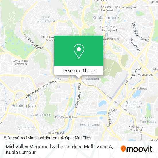 Mid Valley Megamall & the Gardens Mall - Zone A map