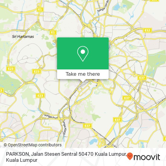 Peta PARKSON, Jalan Stesen Sentral 50470 Kuala Lumpur