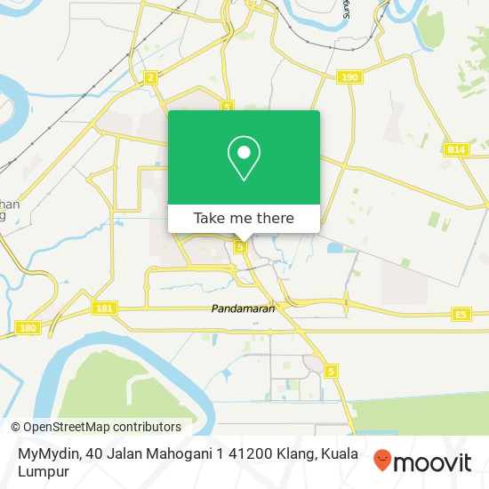 Peta MyMydin, 40 Jalan Mahogani 1 41200 Klang