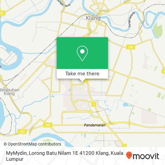 Peta MyMydin, Lorong Batu Nilam 1E 41200 Klang