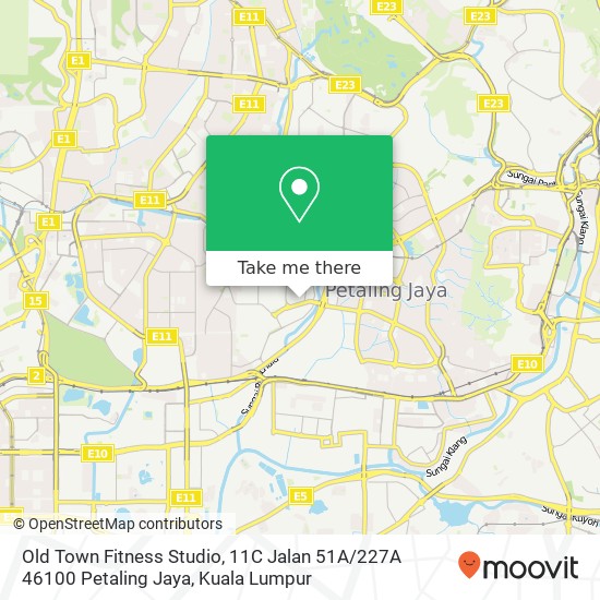 Peta Old Town Fitness Studio, 11C Jalan 51A / 227A 46100 Petaling Jaya