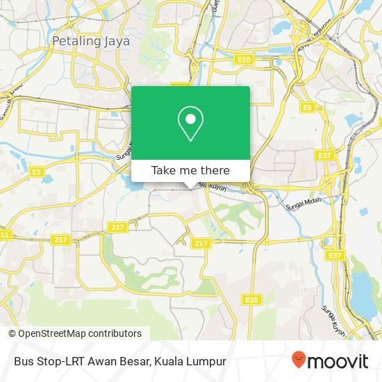 Bus Stop-LRT Awan Besar map