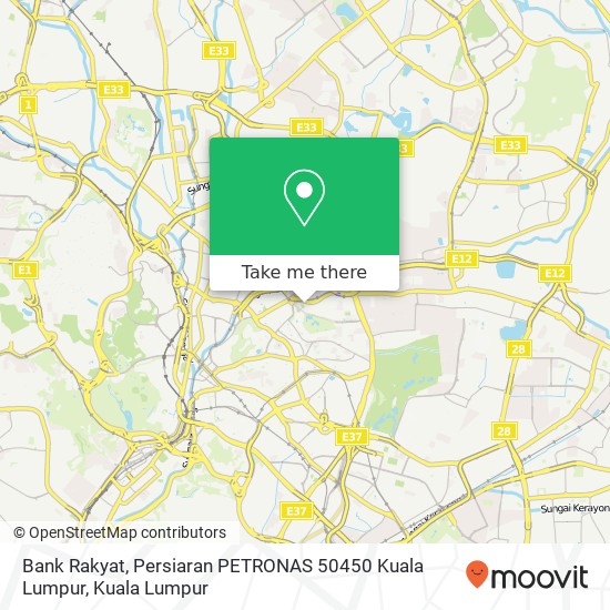 Peta Bank Rakyat, Persiaran PETRONAS 50450 Kuala Lumpur