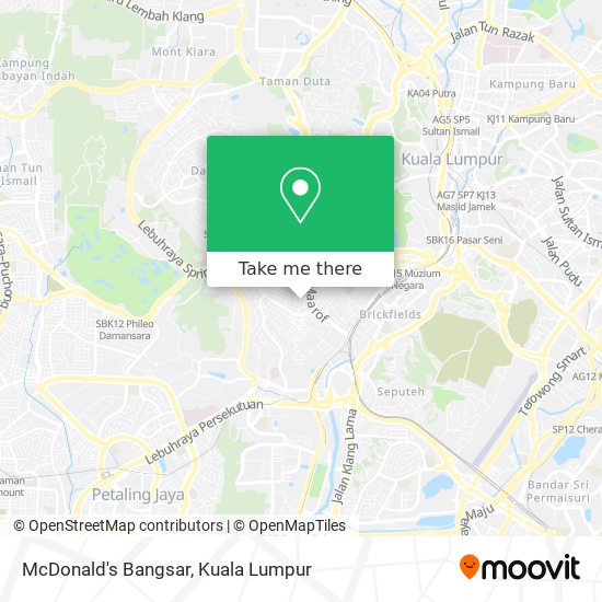 McDonald's Bangsar map