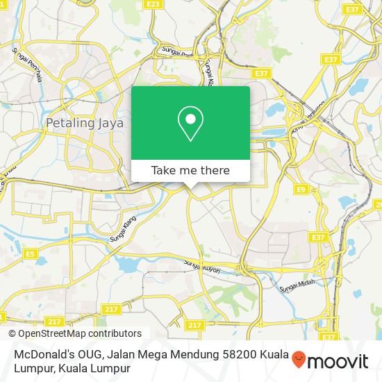McDonald's OUG, Jalan Mega Mendung 58200 Kuala Lumpur map