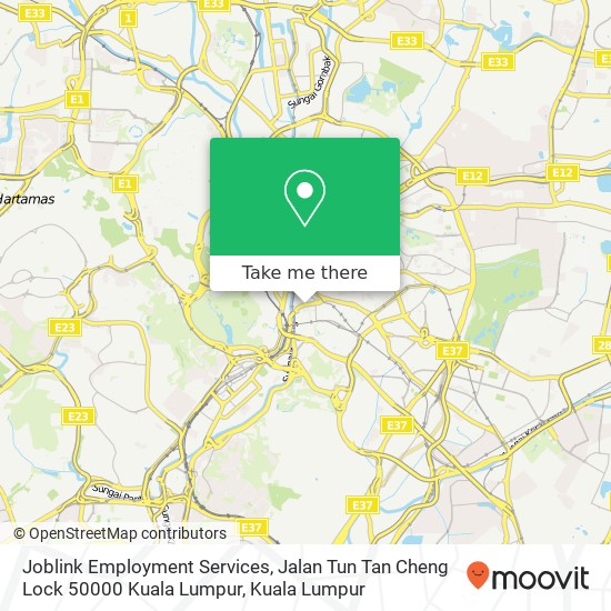 Peta Joblink Employment Services, Jalan Tun Tan Cheng Lock 50000 Kuala Lumpur