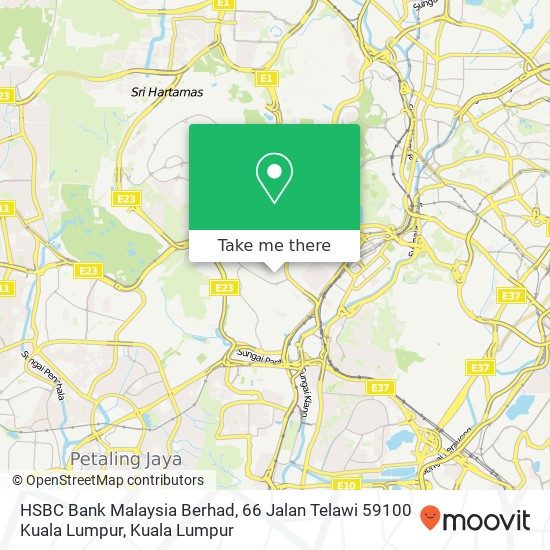 HSBC Bank Malaysia Berhad, 66 Jalan Telawi 59100 Kuala Lumpur map