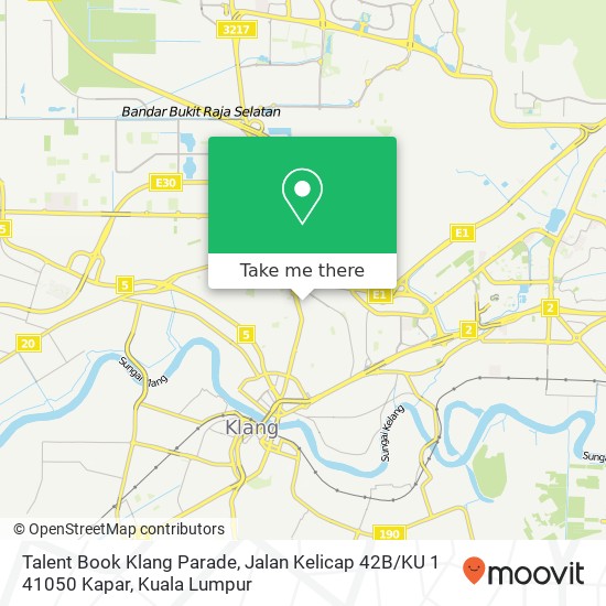 Talent Book Klang Parade, Jalan Kelicap 42B / KU 1 41050 Kapar map