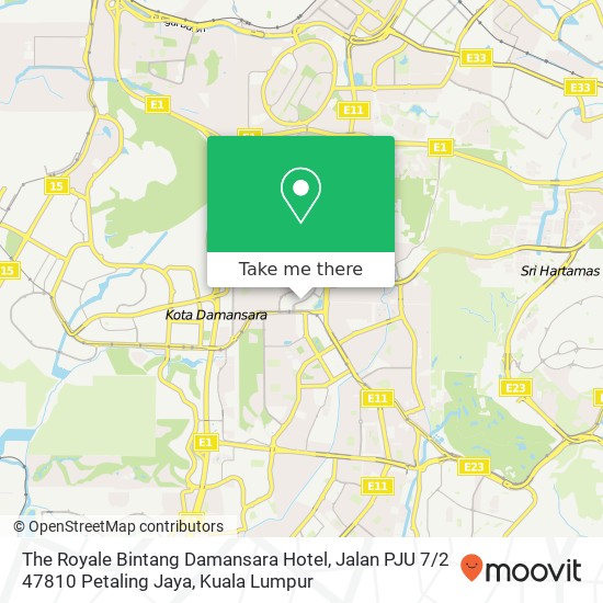 The Royale Bintang Damansara Hotel, Jalan PJU 7 / 2 47810 Petaling Jaya map