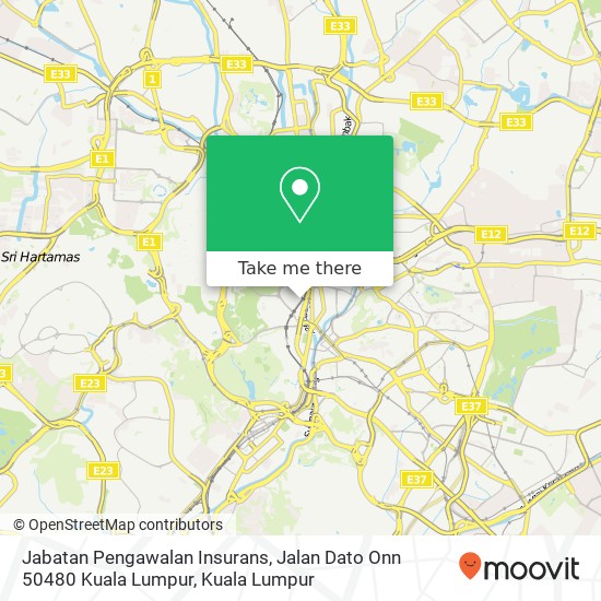 Jabatan Pengawalan Insurans, Jalan Dato Onn 50480 Kuala Lumpur map